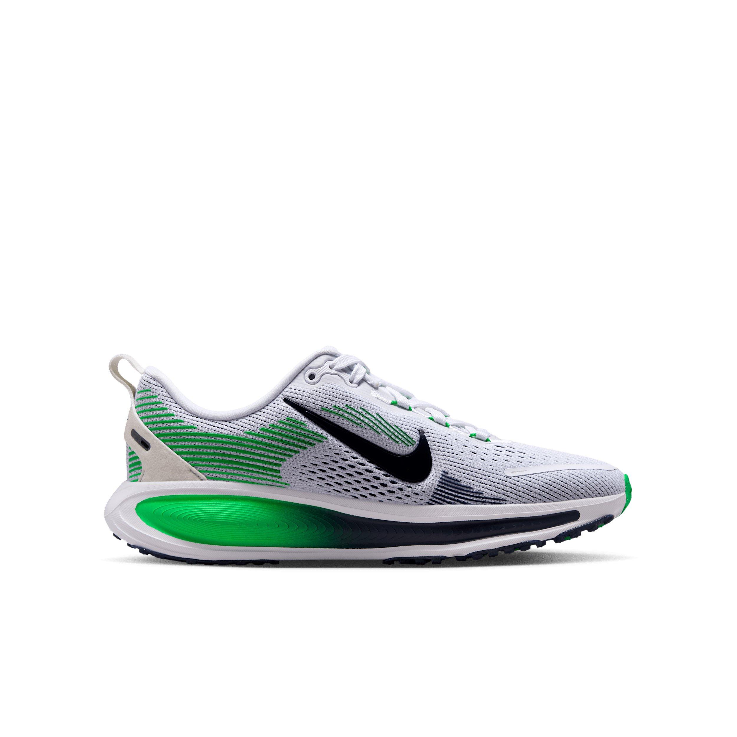 Nike Vomero 18 "White/Green Spark/Midnight Navy" Grade School Boys' Running Shoe - WHITE/GREEN/NAVY